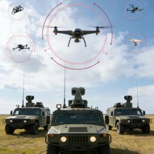EO IR PTZ camera integrated with anti-drone detection platform
