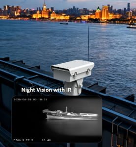 long-range thermal PTZ camera for coastal and maritime surveillance applications