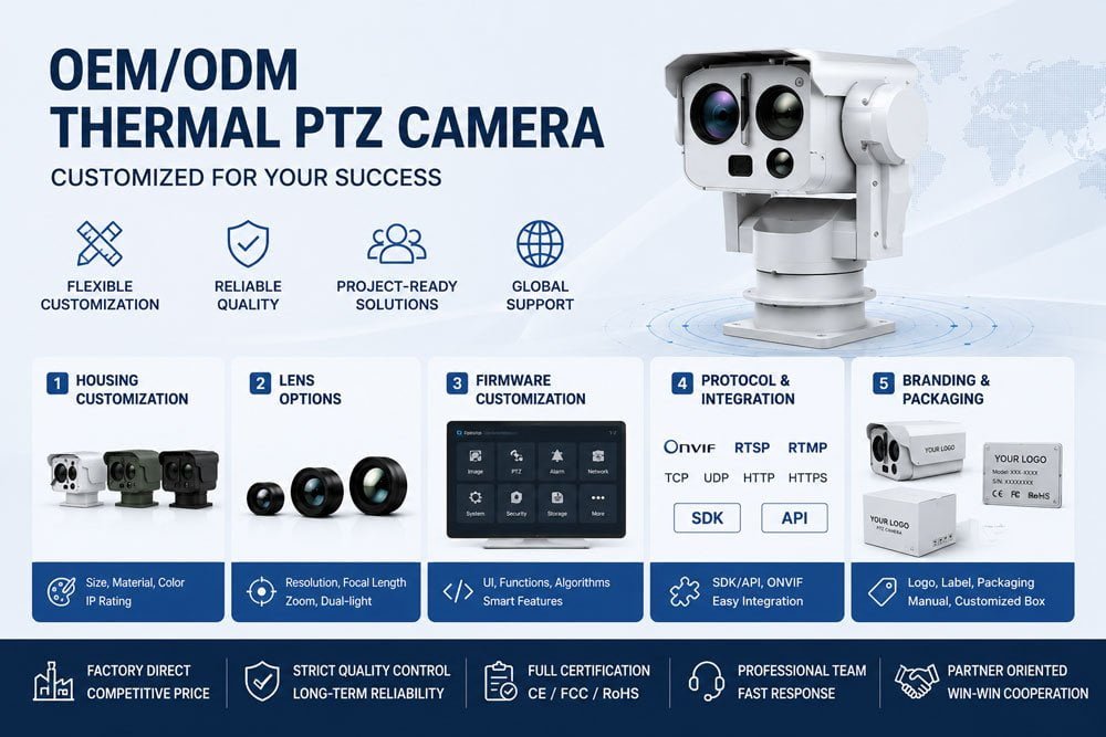 JECSC OEM ODM thermal PTZ camera customization options for B2B surveillance projects