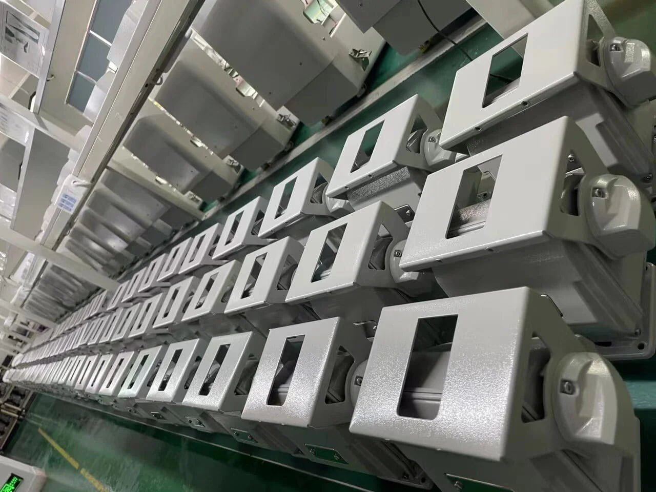 PTZ camera housings and components prepared for production and assembly