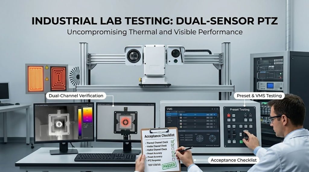 Thermal and visible field of view matching for a dual-sensor PTZ camera