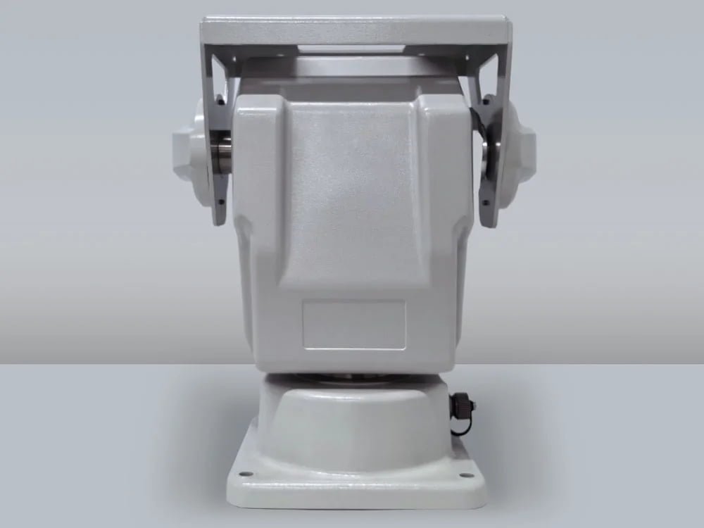Front view of the JEC-PTU-2140 compact 10 kg top-load pan-tilt unit for industrial surveillance