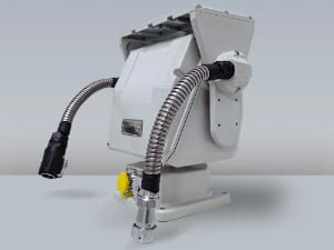 Angled view of the JEC-PTU-2315 high-precision top-load pan-tilt positioner for customized payload integration