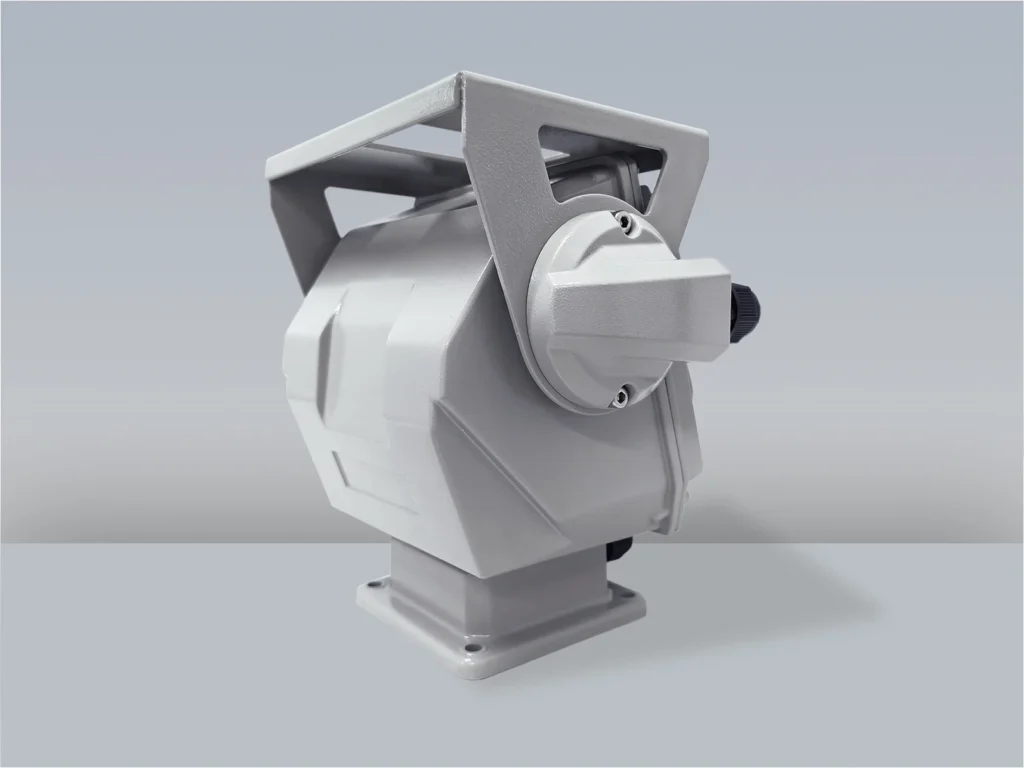 Angled product view of the JEC-PTU-1205 compact pan-tilt unit with a 5 kg payload capacity