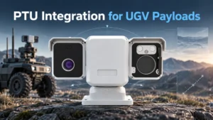 Industrial pan-tilt unit with dual-sensor payload configuration for unmanned ground vehicle integration